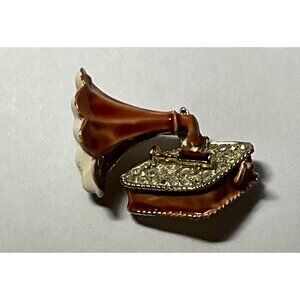 BSK My Fair Lady 1964 Vintage Gramophone Record Player Shaped Brooch